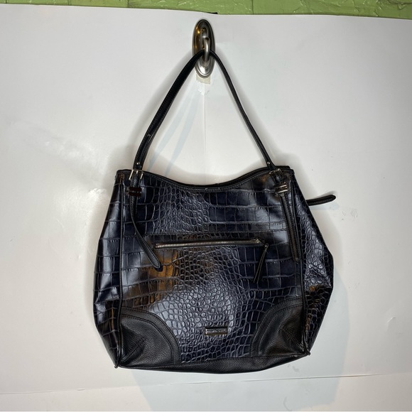 Franco Sarto moc Croc Faux leather shoulder tote handbag NWOT compartments lined - Picture 10 of 10